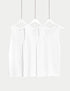 3pk Pure Cotton Classic Sleeveless Mesh Vests